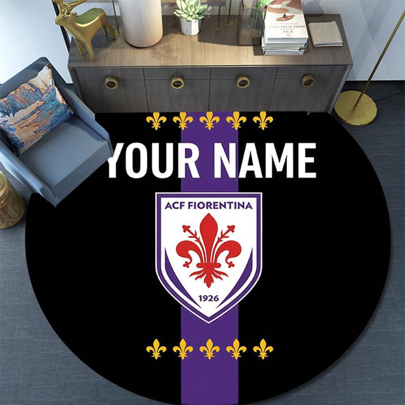 Custom Name ACF Fiorentina Round Area Rug,Carpet Rug for Living Room Bedroom Sofa Playroom Decor,Non-slip Floor Mat