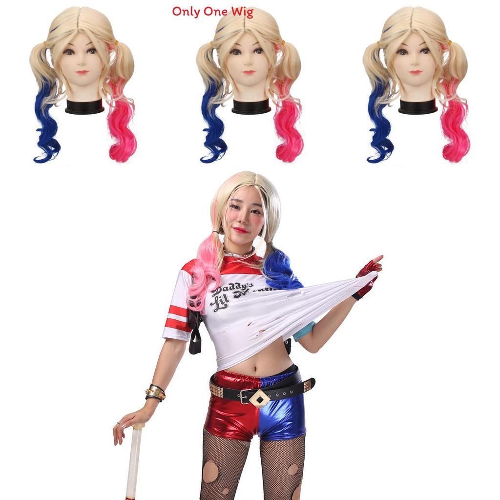 Suicide Squad Harley Quinn Cosplay Wig With Synthetic Fiber For Halloween Costume Parties