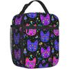 Men Women Eyes Black Cat Goth Mushroom Lunch Bag Snacks Organizer for Work Office Outdoor Picnic Meal Leakproof Halloween
