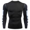 Беговая футболка Мужская компрессионная футболка Черный спортивный топ Быстросохнущий дышащий спортивный костюм Фитнес Длинная футболка