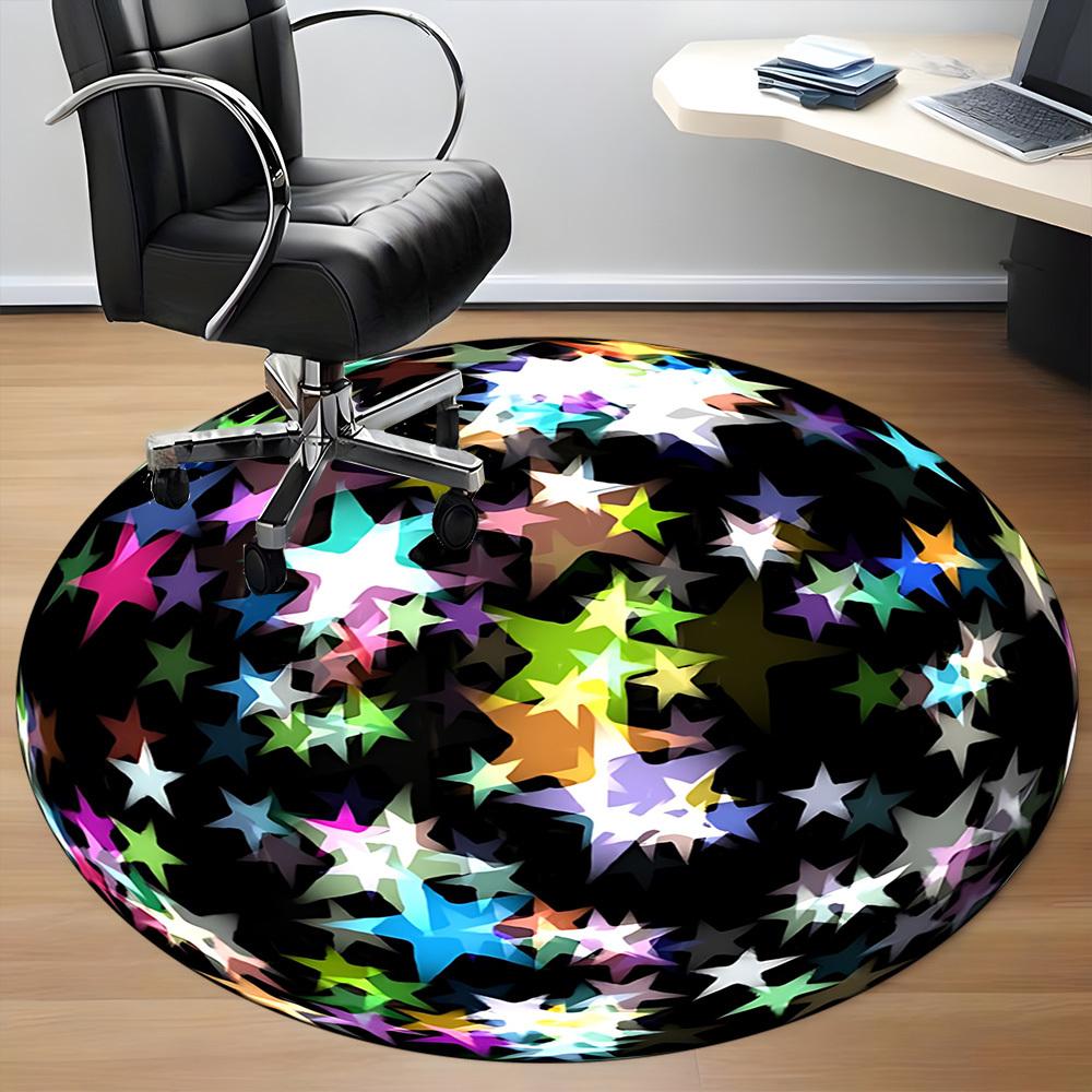 1pc Star Sphere Chair Carpet for Office Machine Washable Rug for Office, Good Gift for Family or Friends yy251225224