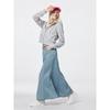 Light Denim Flared Maxi Skirt