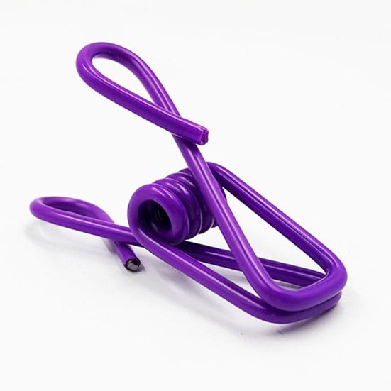 30Pcs Colorful Metal Clips Rust-Proof Corrosion Resistant Non-Slip Reusable Multi-Colored PVC Coated High Elastic Strength Photo Display Clips