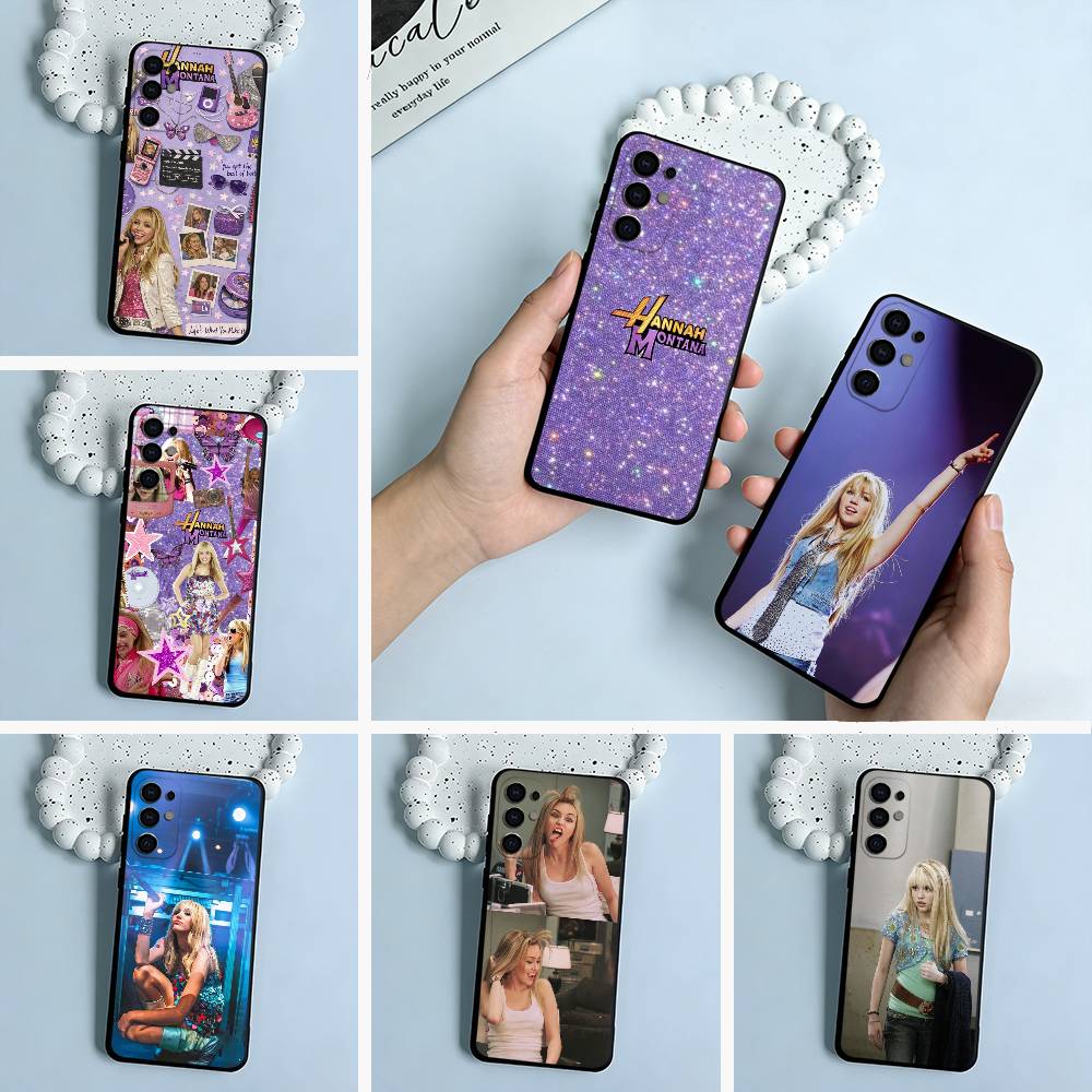 H-Hannah-M- Montana Мягкий силиконовый чехол для Samsung S25, S24, S21, S22, S23, S30, Ultra, S20, Plus, FE, Lite - Черный