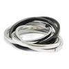 Steel Wedding Ring 'Choreography' Black Silver