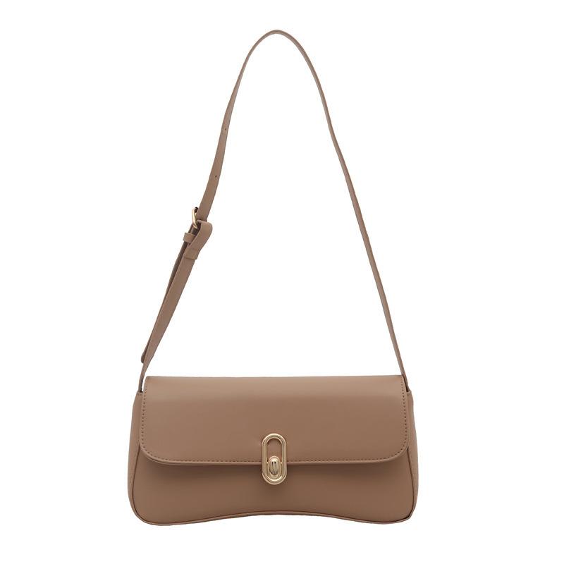 Ручная сумка-багет женская маленькая квадратная сумка французская индивидуальность трендовая 2025 новая замок модная ретро подмышечная зарубежный стиль на одно плечо