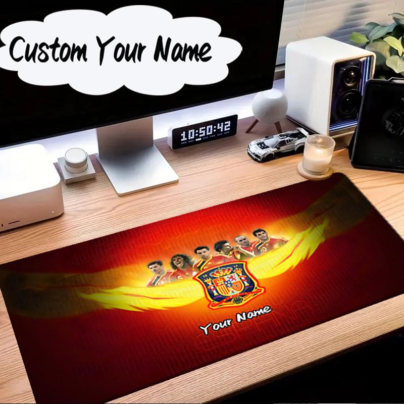 Custom Name Mouse pad Spain Flag Map Art Mouse Pad Desk Mat, Non-Slip Rubber Backer Pad For Computer Notebook Gaming Mouse Pad Birthday Gift