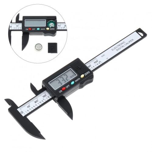 Smgda Digital Caliper, 100mm Carbon Fiber, for Inner and Outer Diameter, Depth, and Step Measurements, LCD Electronic Micrometer, for Carpentry DIY, W