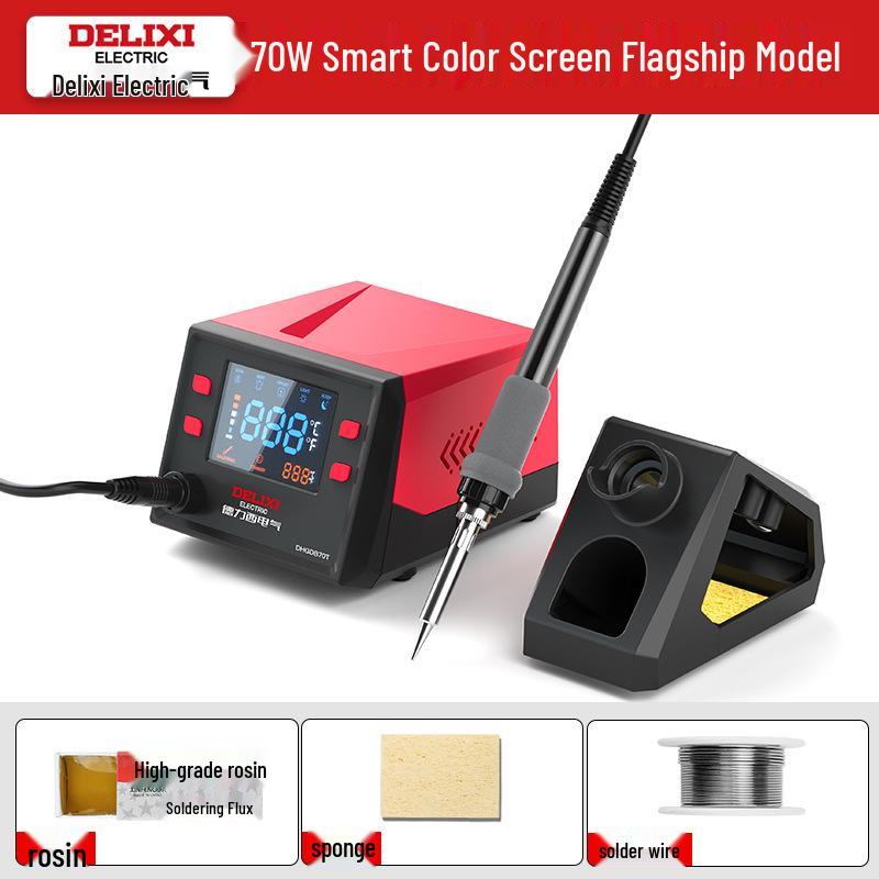Регулируемая паяльная станция Delixi 936: Высокомощный паяльник с постоянной температурой для домашнего ремонта и сварки.