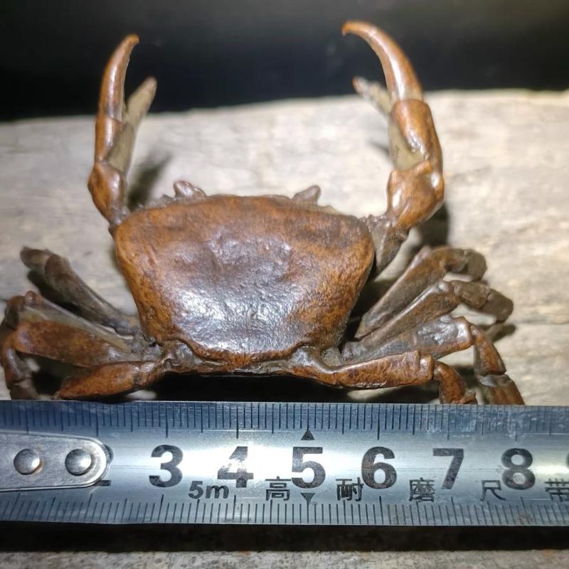 1 шт. Миниатюрная чайная фигурка-питомец Винтажный краб Модель животного Статуэтка Фигурка Антикварные металлические изделия Настольное украшение