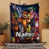 Custom Name Personalized Five Nights at Freddy's Print Blanket, Home Decor, Bedroom, Sofa, Camping, Couch, Gifts for Birthday Christmas