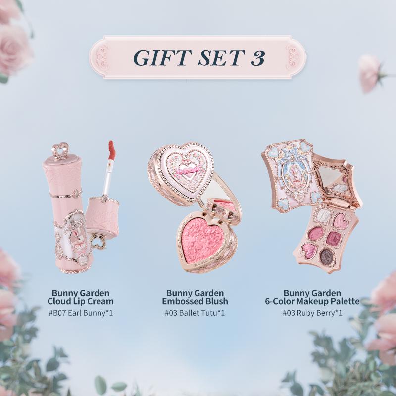 Flowers Knows Коллекция Сад Зайчика Подарочный Набор Палитра Теней Для Века Бархатная Матовая Помада Для Губ Крем Для Губ Румяна De Maquillaje