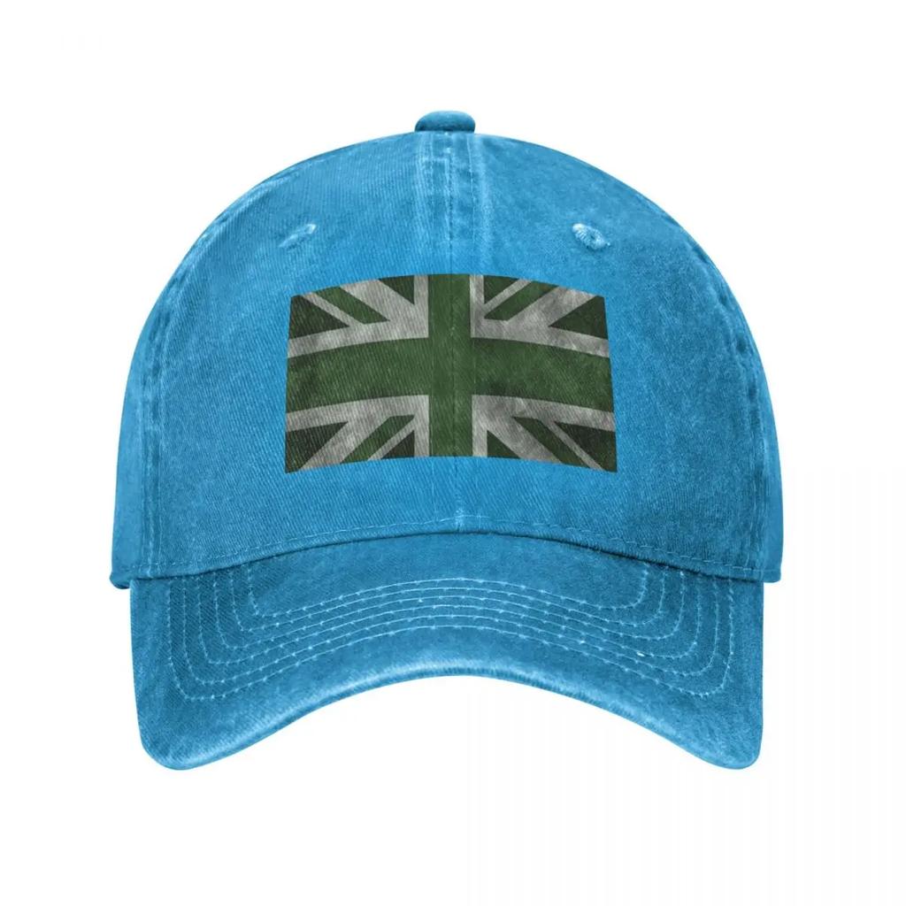 Зеленая потертая бейсболка с Union Jack шляпы со скидкой Защита от солнца Уникальные шляпы западная Шляпа Дизайнерская Унисекс Женские