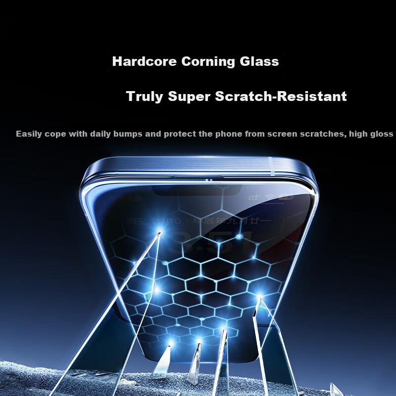 Corning Glass Tempered Glass Screen Protector for Apple IPhone 16e/13/13Pro/14, High Definition Anti-Drop Protective Film with Dust-Free Installatio