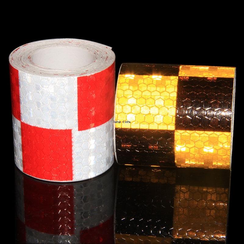 5CM*5M Checkered Car Reflective Sticker Waterproof Safety Warning Reflector Self-Adhesive Conspicuity Tape For Truck Motorcycle