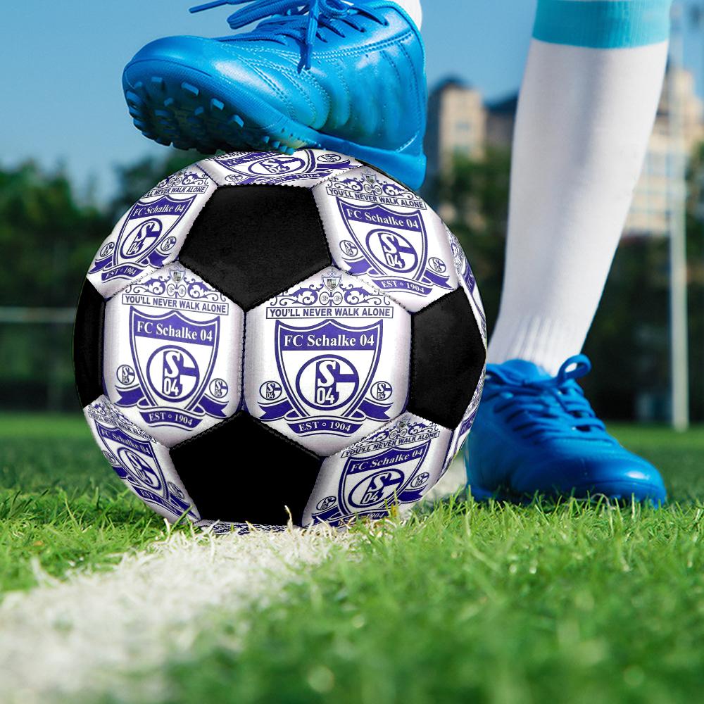 Schalke 04 Indoor Soccer Ball Colorful Machine Stitched PVC Size 5 Team Training Competition Ready Durable High-Bounce Cool Sports Gift