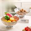 Light Luxury Gold Edge Drain Fruit Tray Flower Shape Large Capacity Plastic Tray Home Living Room Snack Tray Dried Fruit Tray