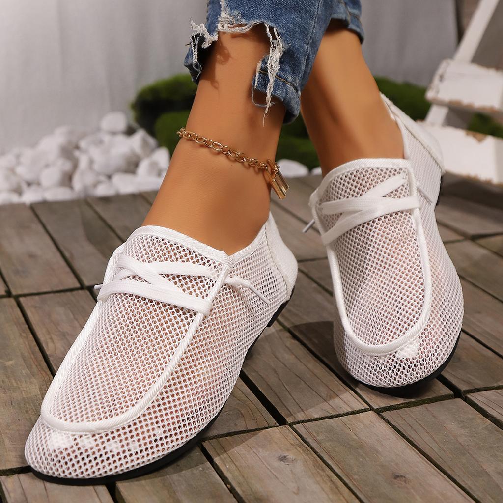 Мода 2024 года, летние сандалии De Mujer, удобные туфли на низком каблуке, белые повседневные туфли на плоской подошве, сетчатые дышащие кроссовки, нескользящие женские туфли Zapatos