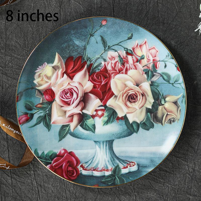 Европейская обеденная тарелка в стиле джунглей Керамическая тарелка Домашний обеденный стол Тарелки для стейков из говядины Блюда для закусок Блюдо для торта на завтрак