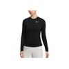Dri-FIT UV Victory Солнцезащитная быстросохнущая рубашка для гольфа с длинным рукавом, женские топы, черный, белый DH2069-010