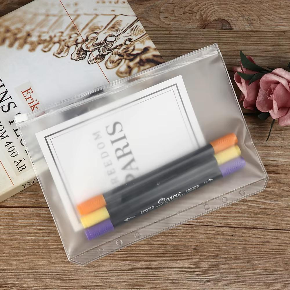 5 шт. Прозрачный пакет на молнии из ПВХ для хранения, антиоксидантный, матовый, формата А5/А6, конверт для наличных, папка для хранения информации, школьные и офисные принадлежности