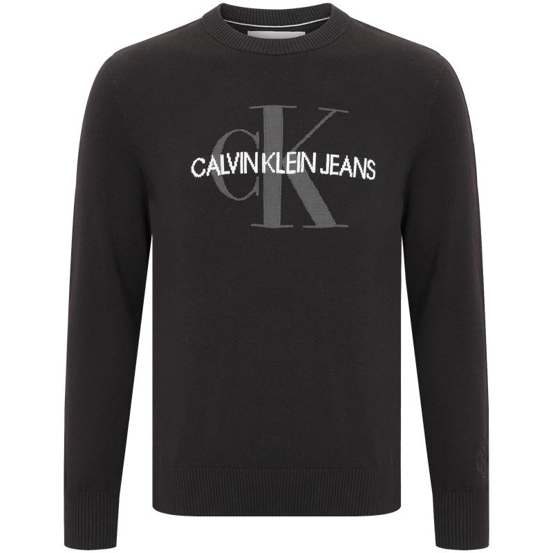 Calvin Klein Вязаный свитер с логотипом, мужские топы, черный J319386-BEH