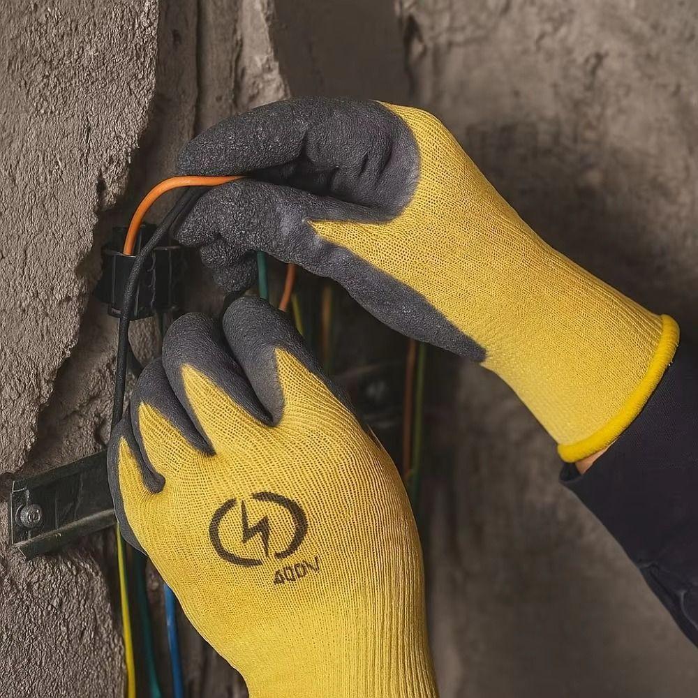 400v Electrician Working Gloves Anti-Electrical Mittens New Rubber Insulating Gloves