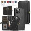 Detachable Multi Card Flip Magnetic Wallet Leather Case for iPhone 15 14 13 12 Pro Max Xs Max XR 8 7Plu Samsung S23 S22 S21 Ultra Plus A14 A13 A52 A53