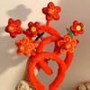Chinese Style New Year Red Plush Headband Wealth Children Hair Hoop  Party Decoration