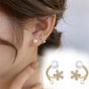 Pearl Diamond Luxury Earrings Temperament Elegant Women Party Button Earrings Flower Charm Nightclub Earrings