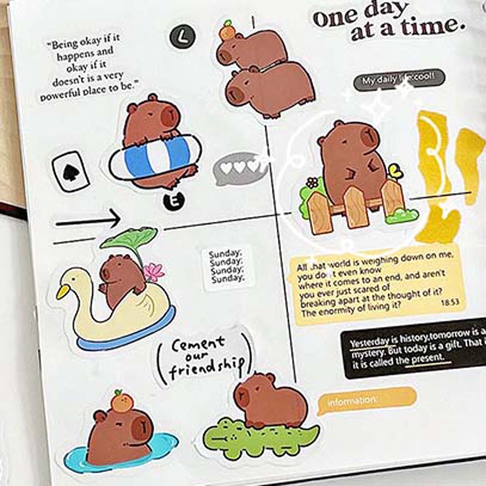 Школьные принадлежности Капибара Украшения Наклейка Мультфильм Наклейки Детские игрушки Наклейка Чемодан