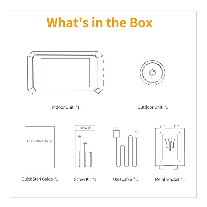 3.97 Inch Doorbell Peephole Viewer Digital Door Camera 125° LCD 1080P HD Pixels Cat Eye Door Bell Outdoor Monitor