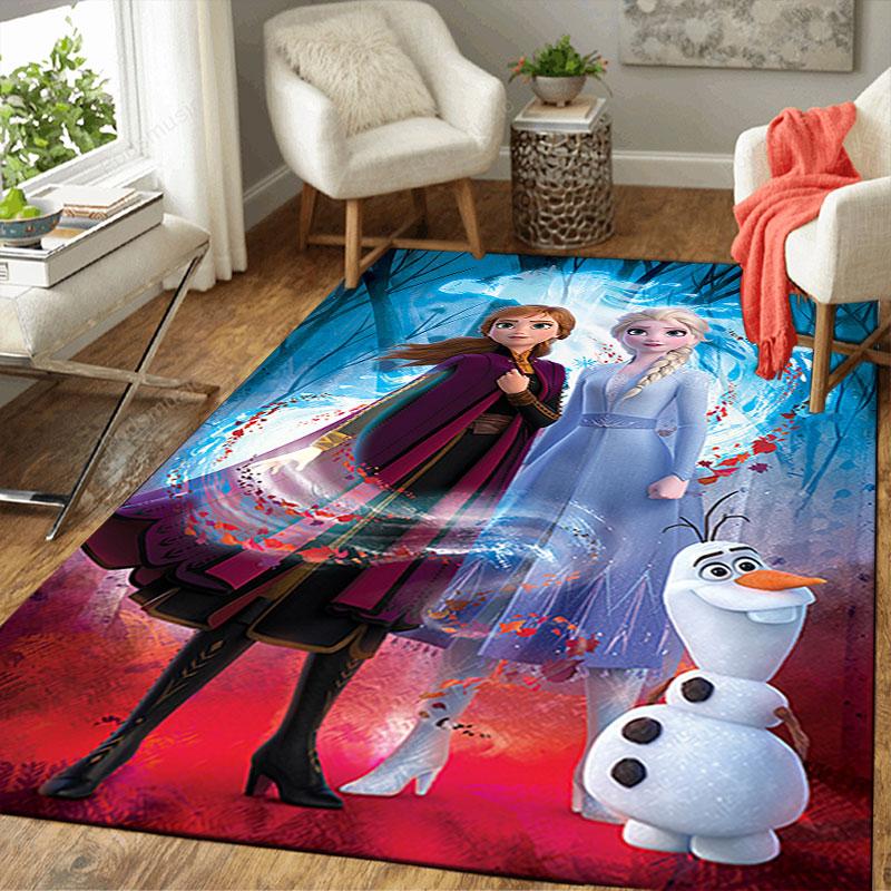 Frozen-themed floor protection rug, Elsa princess cartoon rug, suitable for room décor and as a gift.