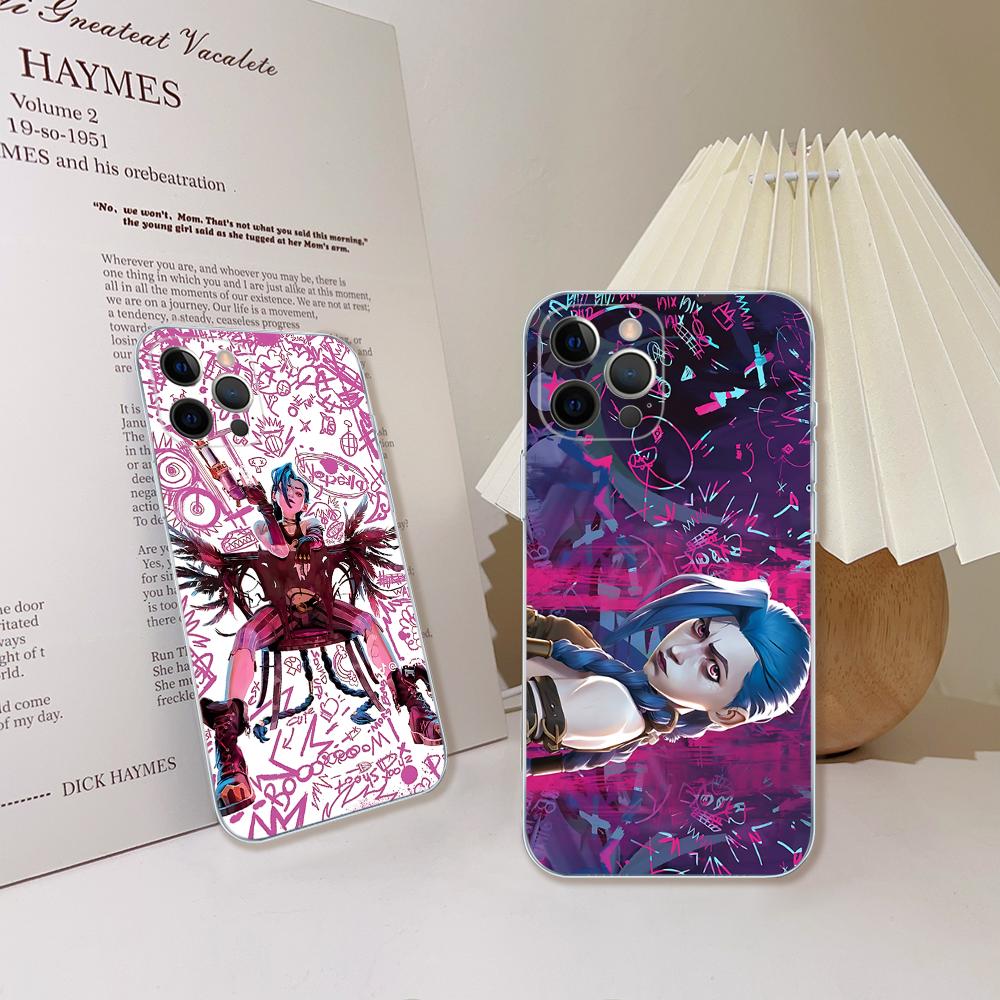 Чехол для телефона Arcane J-Jinx-Vi для IPhone 16 15 14 13 12 Mini 11 Pro XS Max X XR SE 6 7 8 Plus Мягкий силиконовый чехол