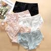 Summer Women's Sexy Lace Underwear Made of Cotton with Breathable Crotch Seamless Waist Raised Hips Briefs Triangle Panties