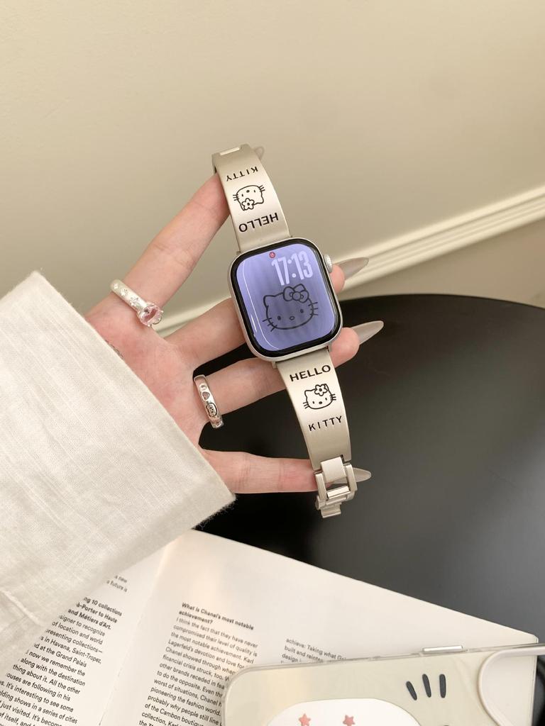 Совместимый кошачий браслет для Apple Watch Series S11/10/9/8/7/6/5/SE - ремешок 20 мм