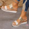 Fashionable New Round-head Sexy Lightweight Wedge Slippers for Summer Light Mouth Comfortable Outside Women's Beach Slippers