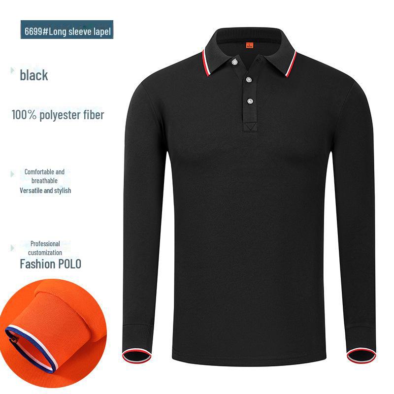 Рубашка поло с фирменным логотипом, с длинным рукавом, осень/зима, культурная рекламная рубашка