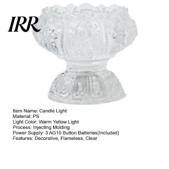 Battery Powered Candle Light Clear Lotus LED Electric Flameless Simulation Living Room Ambient Home Bedroom Anniversary Wedding Christmas