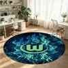VfL Wolfsburg FC Printed Round Crystal Velvet Rug Soft Non Slip Floor Carpet For Bedroom Holiday Gift