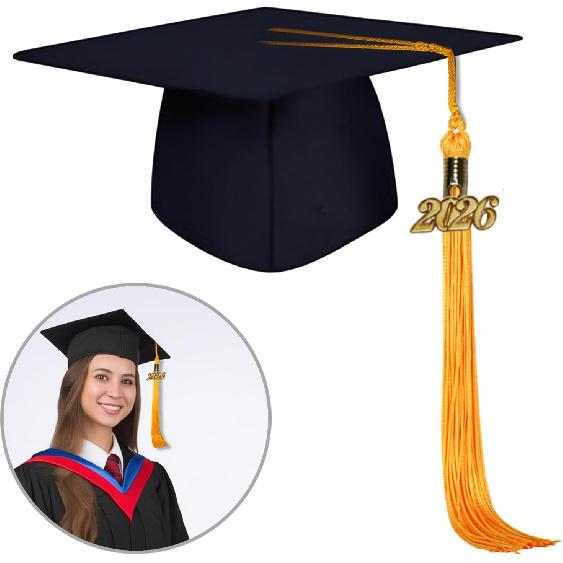 2026 Tassel Graduation with 2026 Gold Charm,Tassels for Graduations Cap, Tassel Suitable for Graduation Hat Decorations, Gold Tassels