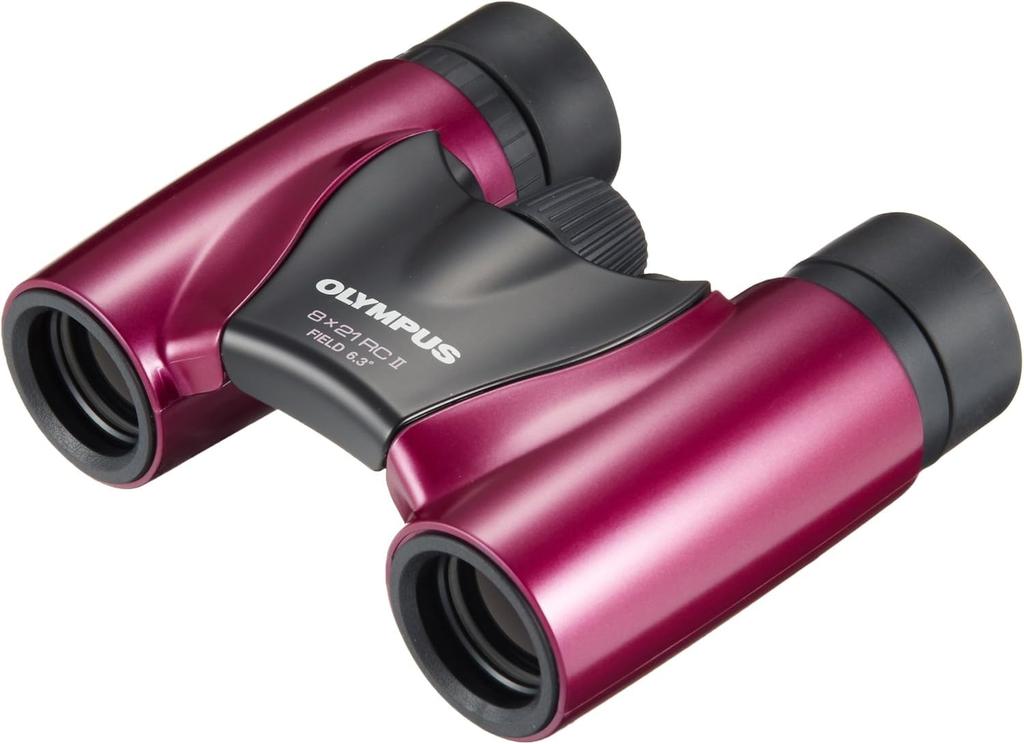 Бинокль Olympus 8x21 RCII Малиновый с крышеобразными призмами Компактная и легкая модель -