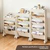 Movable Plastic Corner Table Edge Bedroom Multifunction Floor Standing Bookshelf Classroom Book Arrange Storage Shelf with Wheel