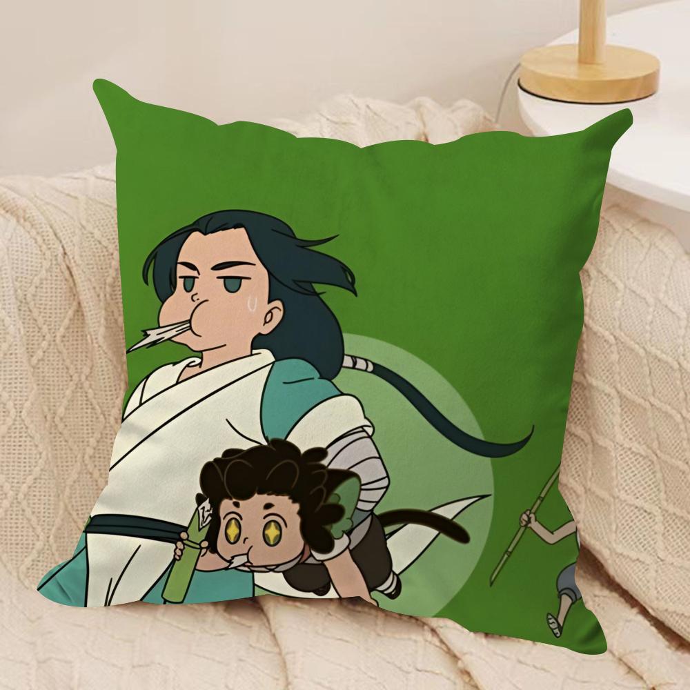 Anime The Legend of Hei Cushion Cover Soft Plush Fabric Double-Sided Printed Sofa Cushion Cover for All Seasons Home Decor Gift