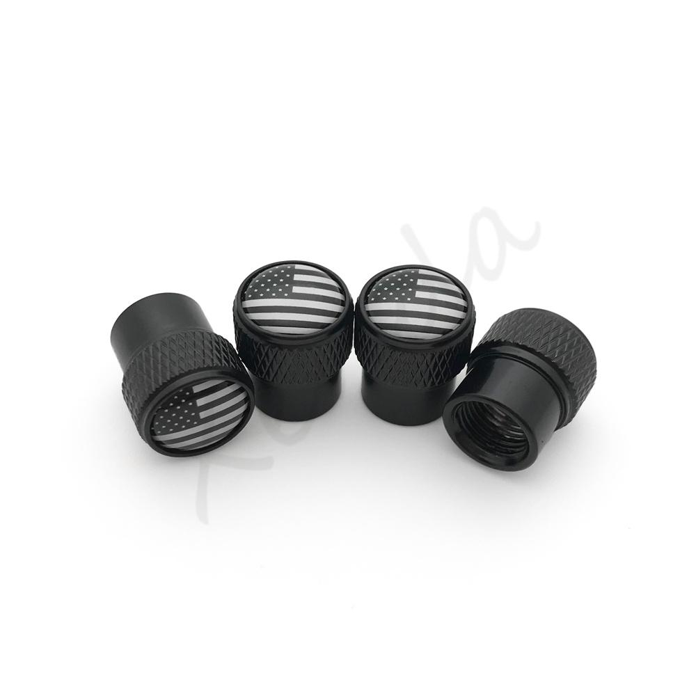 4Pcs USA US America Flags Logo Car Wheel Tire Valve Stem Caps Cover For Toyota Ford Chevrolet GMC VW Honda Jeep Auto Accessories