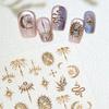 Bronzing Stars Moon Totem Nail Stickers Gold Silver Nail Decoation Decals DIY Nail Supplies