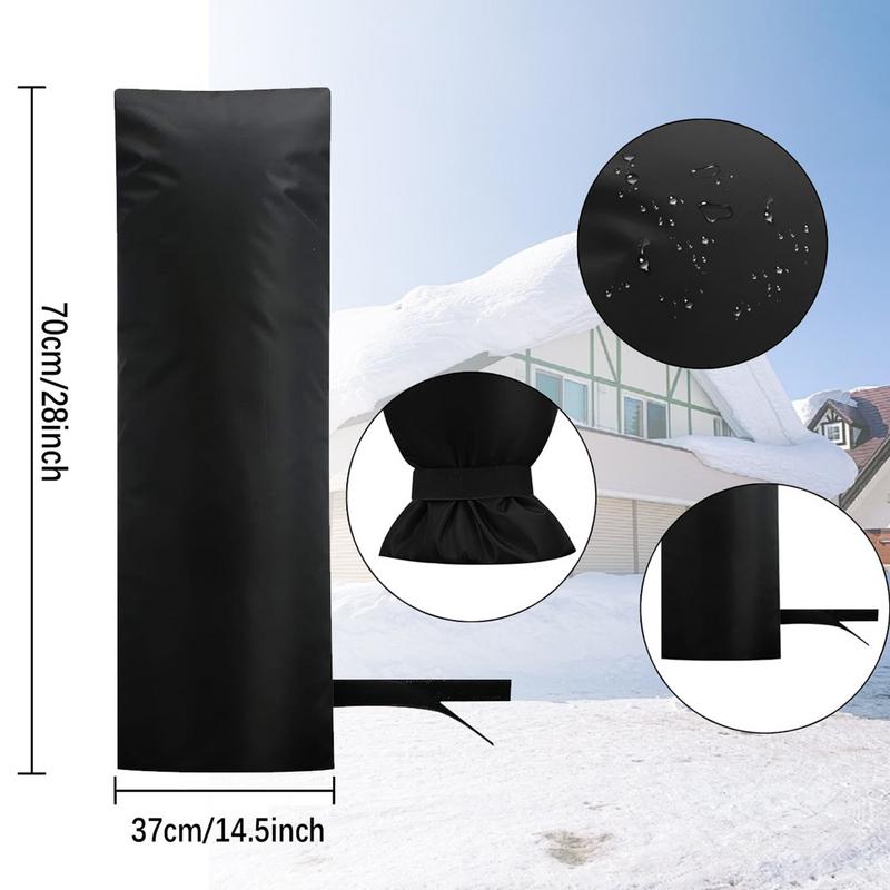 Зимний чехол для водопроводного крана, водонепроницаемый изоляционный чехол для крана 37x70 см, зимний изоляционный чехол для крана, утолщенные черные чехлы для труб