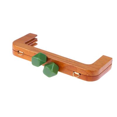 1 шт., 20 см, смоляная застежка с большим шариком, твердая древесина, деревянная рамка для кошелька, винты внутри, деревянная ручка для сумки, рамка для кошелька