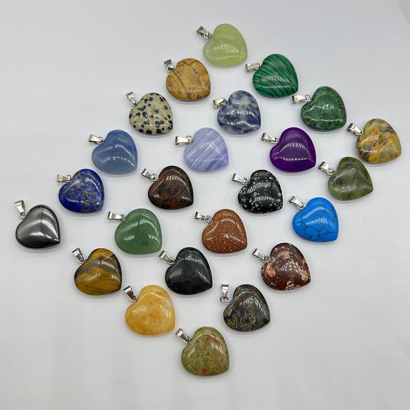 Ожерелье с подвеской из натурального хрустального камня в форме сердца, аксессуары - Ювелирные изделия с подвеской Love