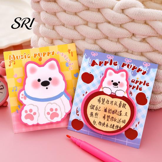 Creative Message Pads 4Pcs Cartoon Dog Shape Note Set Cute Self-Adhesive Memo Soft Adhesive Sheets for Students Office Removable Notepads Reminders
